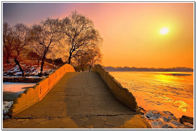 「美图集锦」湖畔夕阳