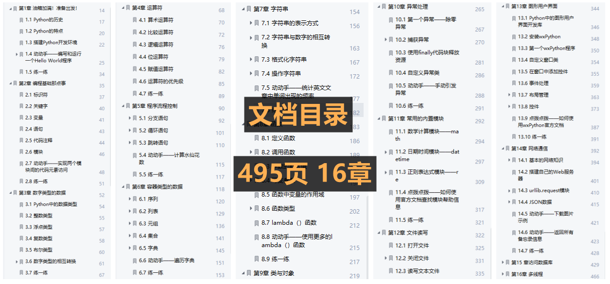 全网最简单易懂！495页Python漫画教程，高清PDF版免费下载