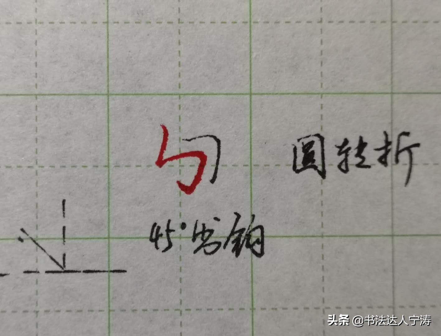 笔画竖弯怎么写（硬笔楷书基本笔画竖弯写法及图示）