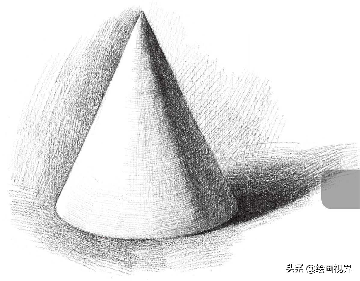 零基础几何体教程：分步骤讲解圆锥体画法，收藏起来临摹学习