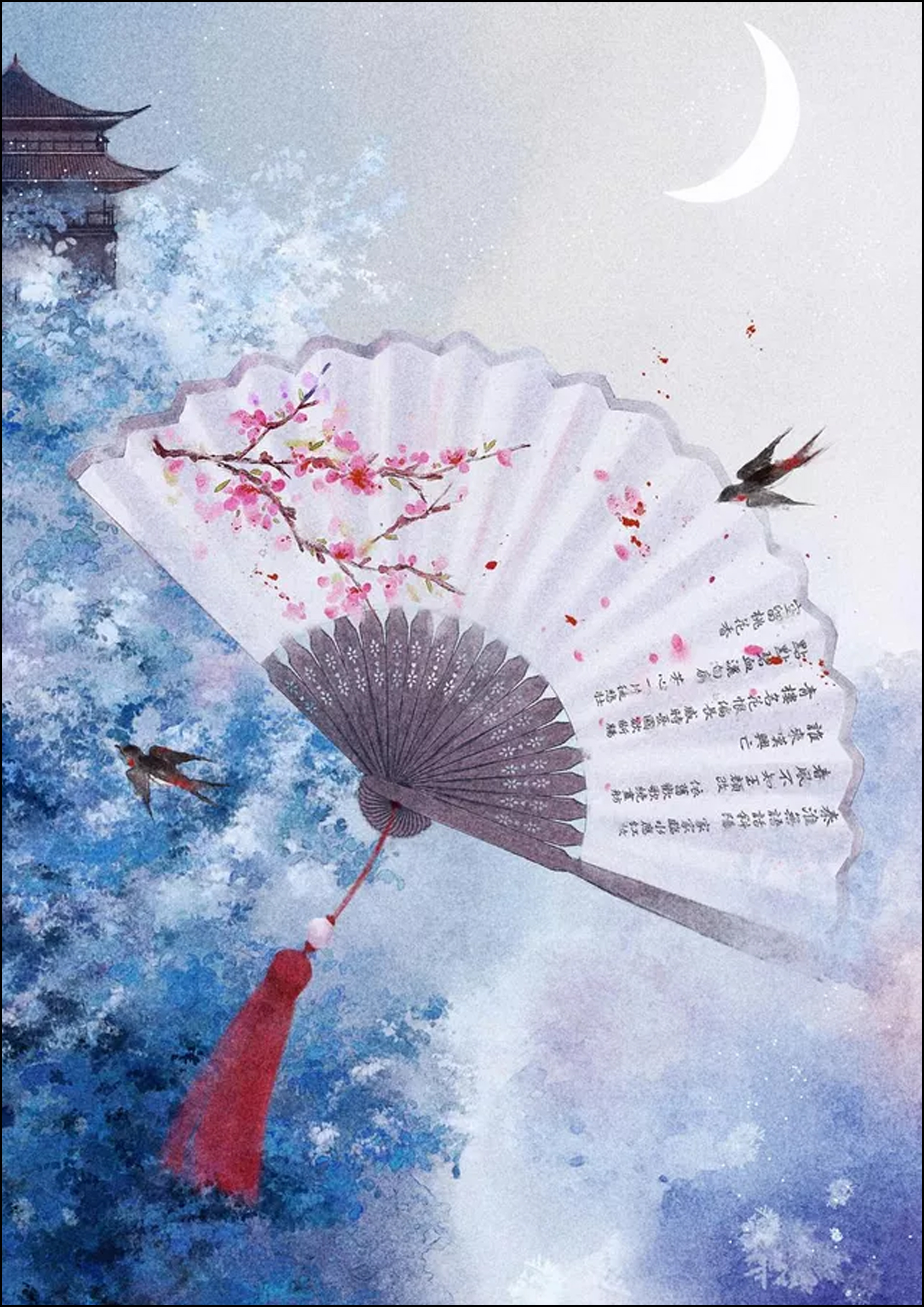 李白《把酒问月·故人贾淳令予问之》月上柳梢头,人约黄昏后.