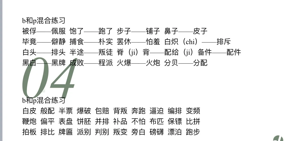 小洛的配音笔记 2 声母 b p m d t