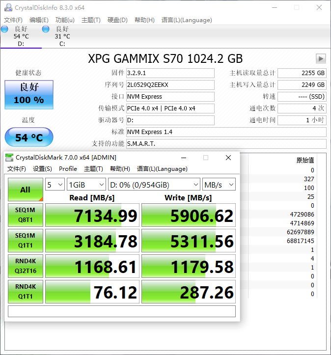 XPG S70 1TB PCIe 4.0 SSD评测：这才是性能猛兽