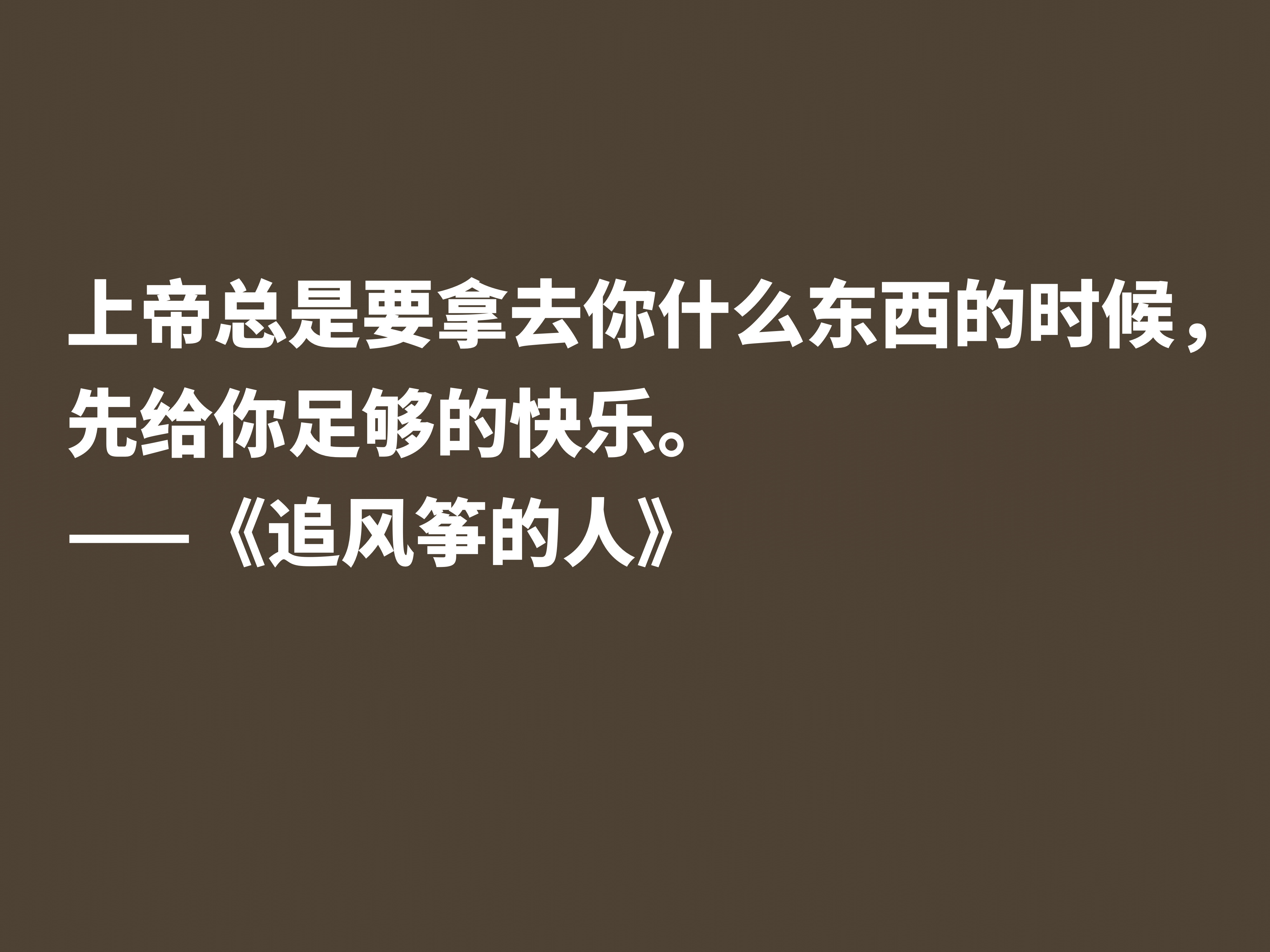 一口气读完的小说，《追风筝的人》魅力无限，这十句格言堪称经典