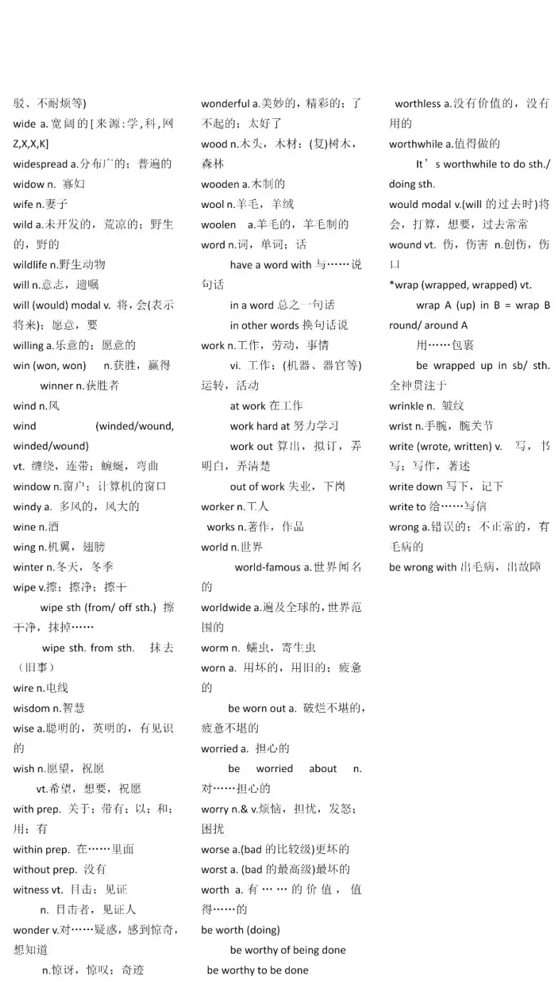 一轮复习丨高考英语常考「3500词」词汇表