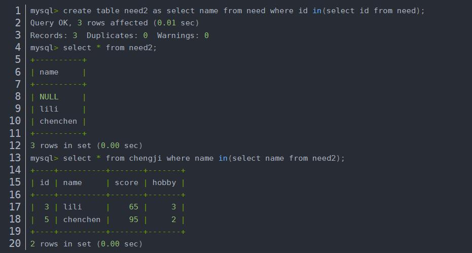 MySQL高級SQL語句