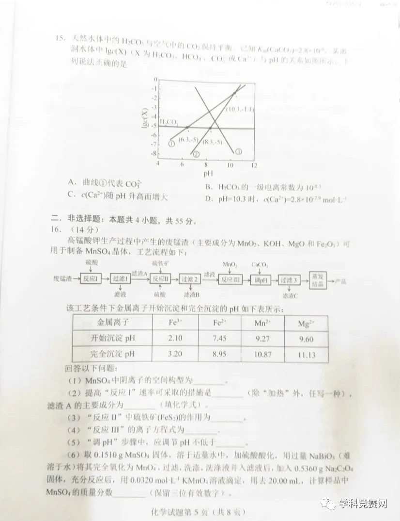 2021高中八省联考化学试卷，考完之后瑟瑟发抖，可下载打印