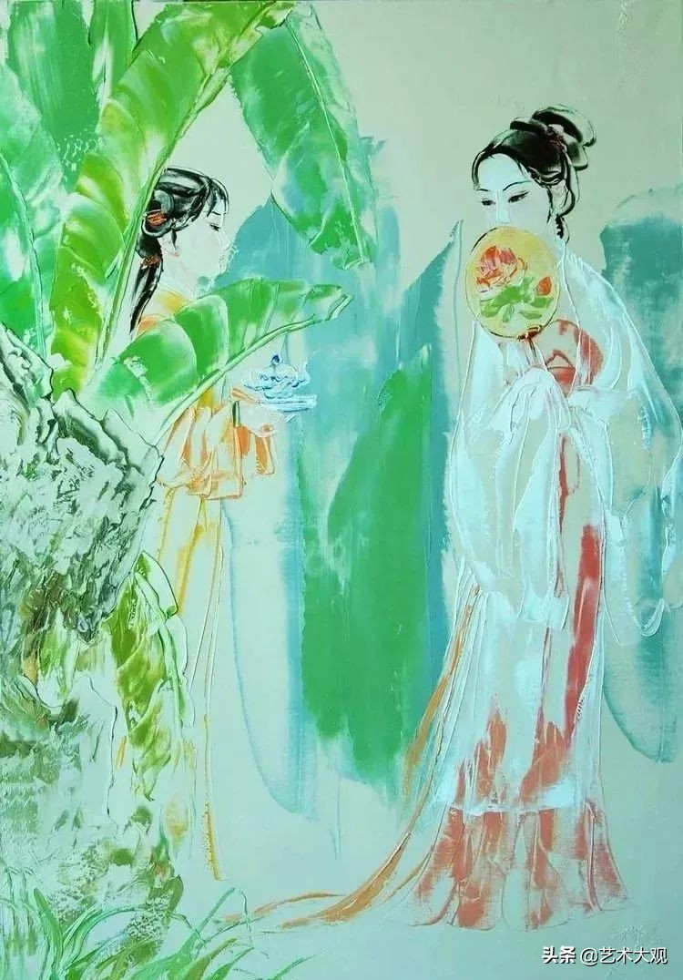 水墨画意境的油画 | 刘文进意象仕女画