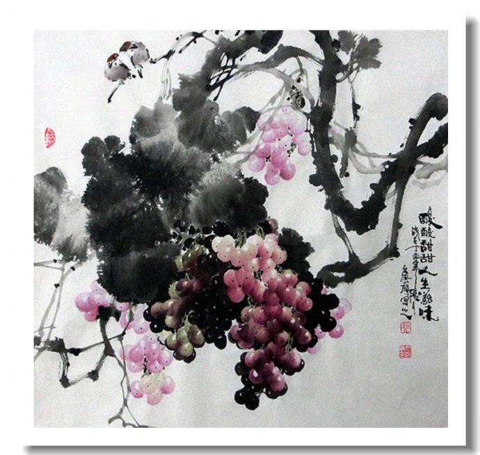 溢香流韵--赵太岭画葡萄