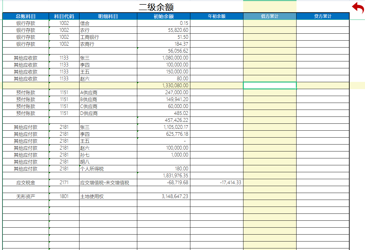 2021Excel财务系统纯函数专业版，自动生成科目报表，可跨年使用