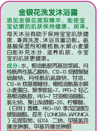 48款宝宝洗发沐浴露评测（上）：44款含有需注意的成分