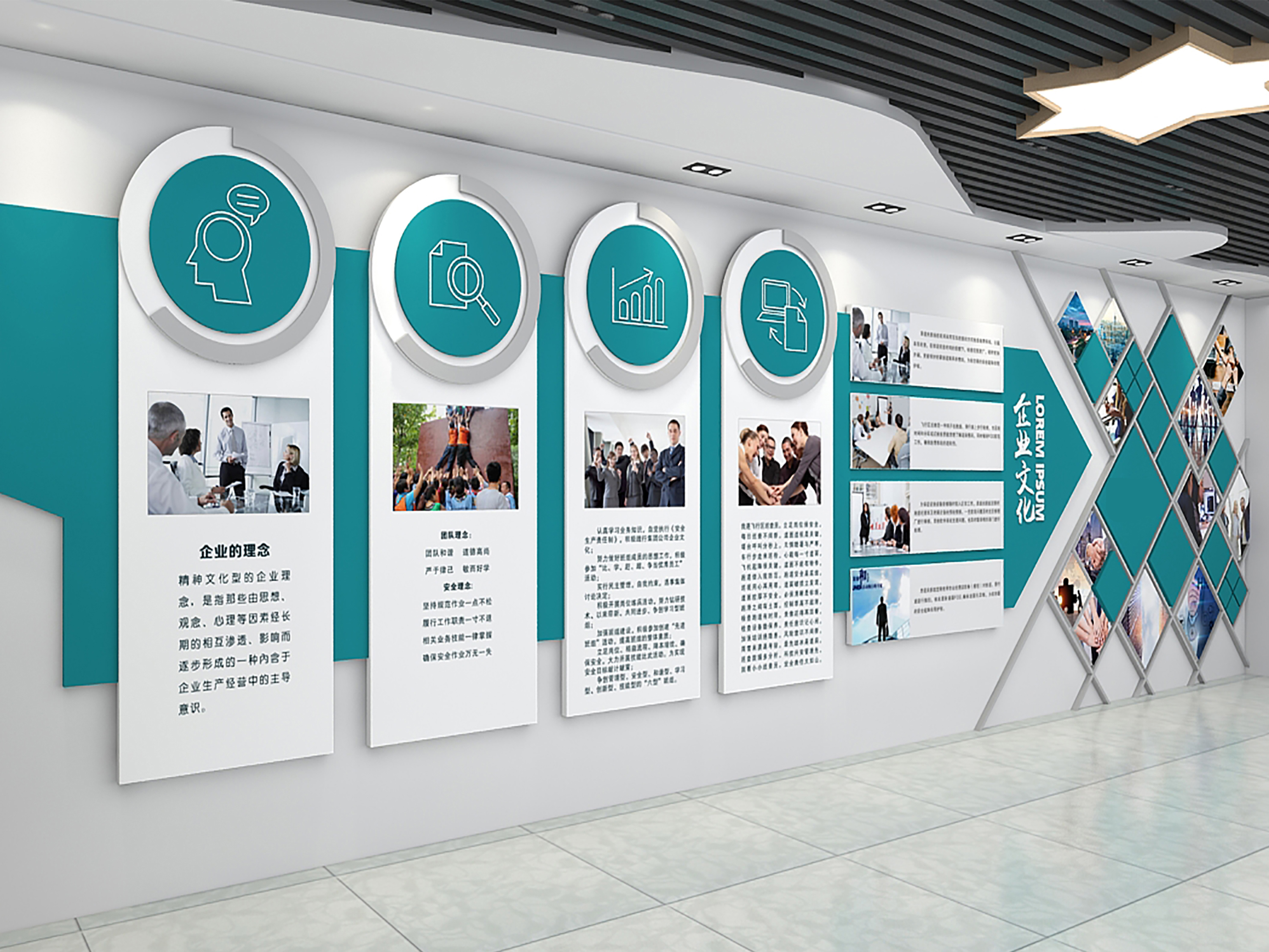 除了企业文化墙的策划设计,小编认为文化墙制作材料的选择也非常重要