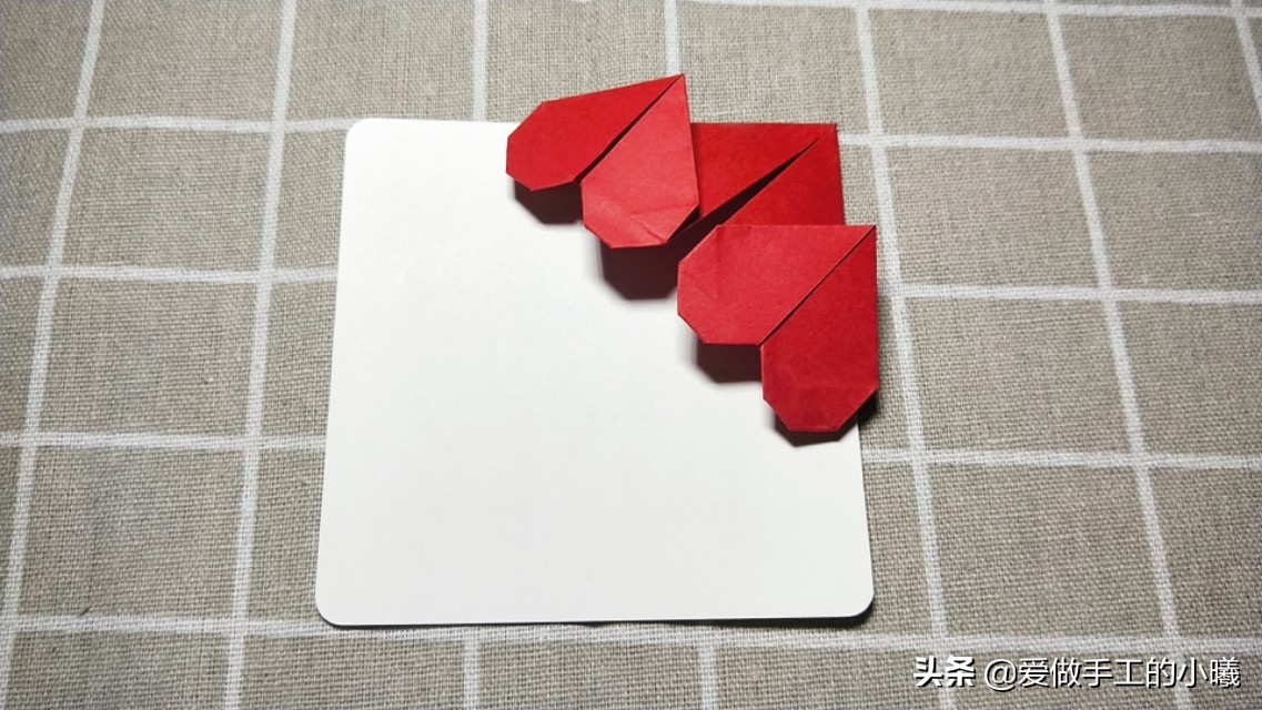 漂亮的双爱心书签，简单又别致，一张纸就完成