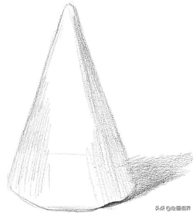 零基础几何体教程：分步骤讲解圆锥体画法，收藏起来临摹学习
