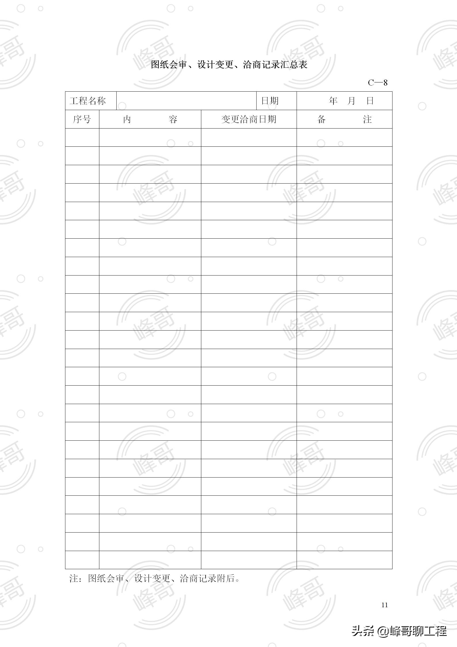 建筑工程施工质量验收资料表格及说明