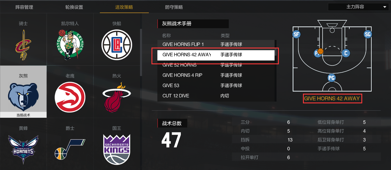 nba2kol2为什么三分很铁(NBA2KOL2战术攻略11|灰熊队战术(GIVE HORNS 42 AWAY)!)