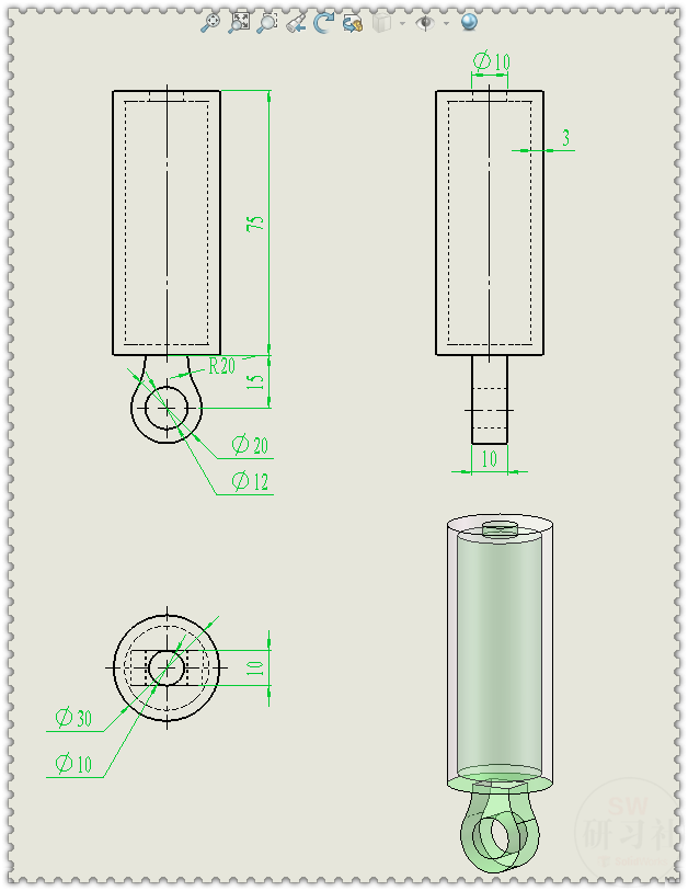 用SolidWorks制作一个简单的：活塞式平行四边形升降机构