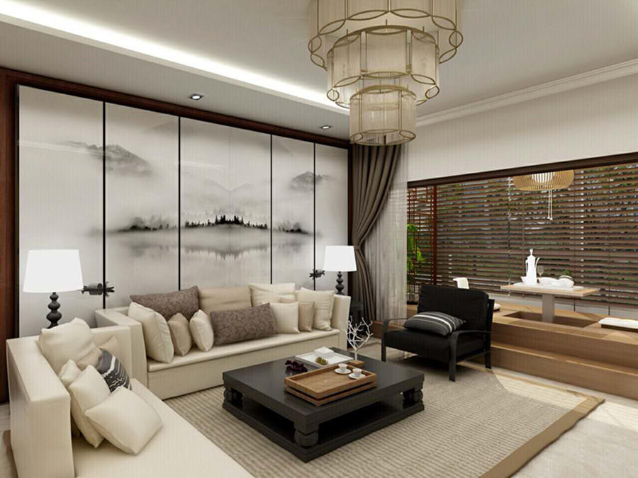 15款新中式沙发背景墙，雅致清新又不失个性，谁看谁喜爱