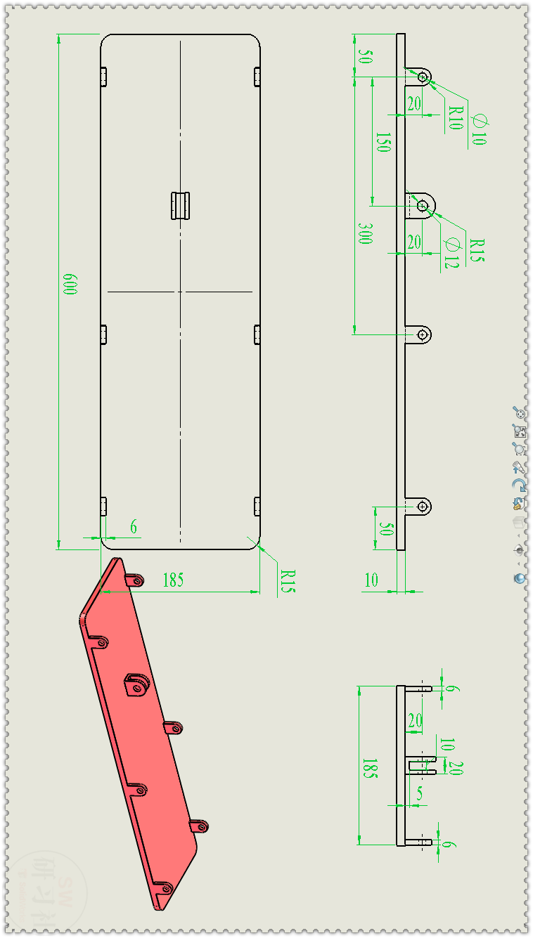 用SolidWorks制作一个简单的：活塞式平行四边形升降机构