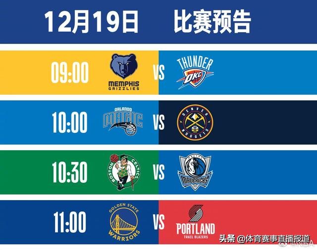 篮球NBA比赛直播视频(NBA常规赛视频直播预告（12月19日 星期四）附比赛时间和直播地址)