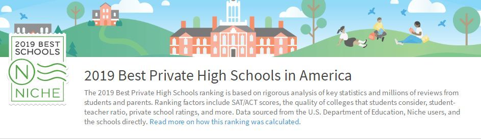 院校排名 | 2019年美国最佳私立中学排名发布