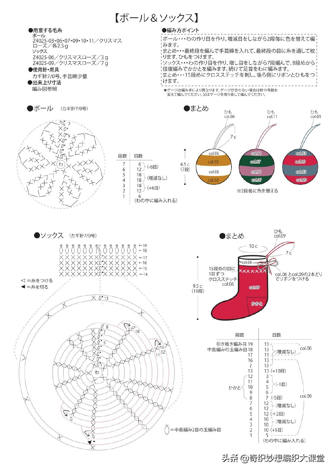 圣诞礼物提前准备吧！手工编织20多款圣诞节图解，每一款我都想要