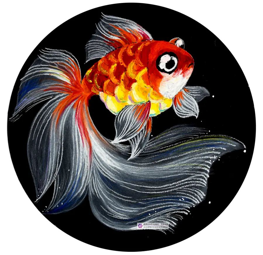 儿童画教程|教你用简单的创意法,画一条超漂亮的金鱼