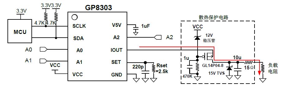 GP8303 (12Bit DAC) I2Cת4-20mA