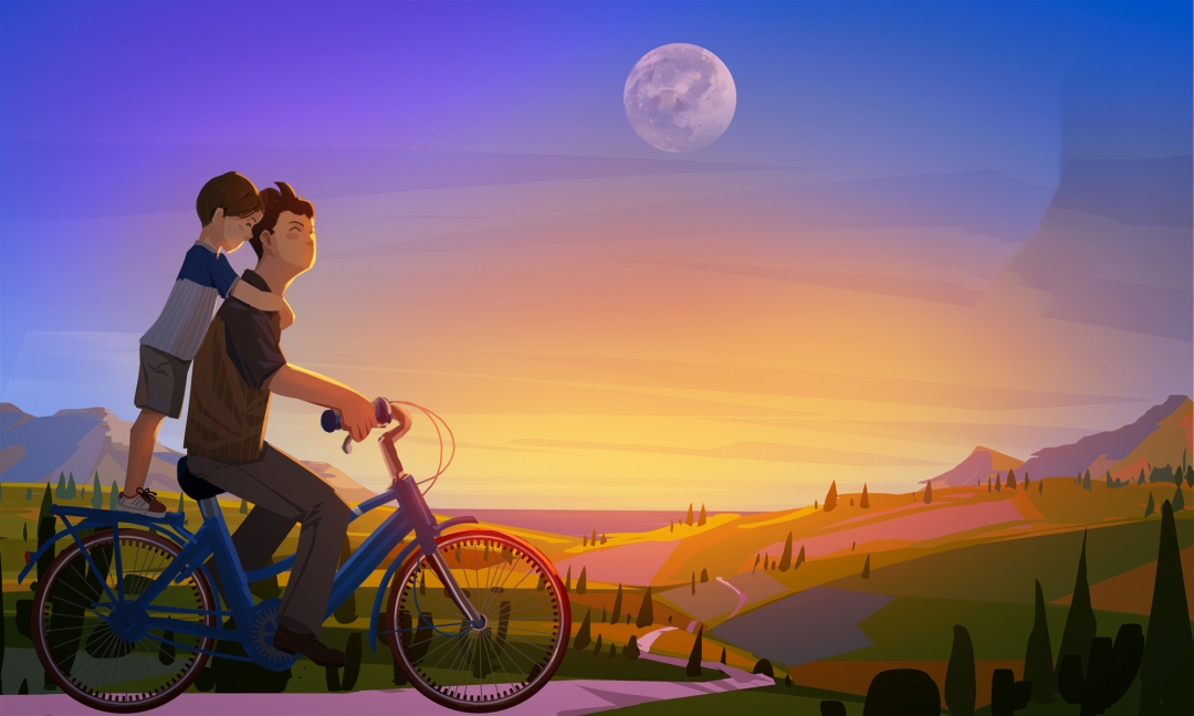 幸福的父子唯美句子