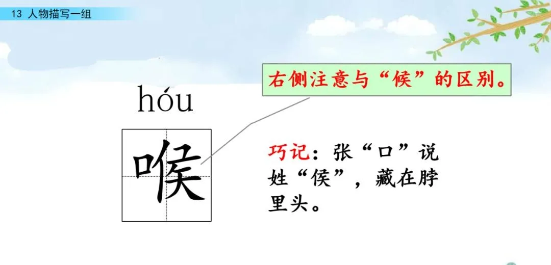 部编五年级语文下册第13课《人物描写一组》》知识点及课堂测试题