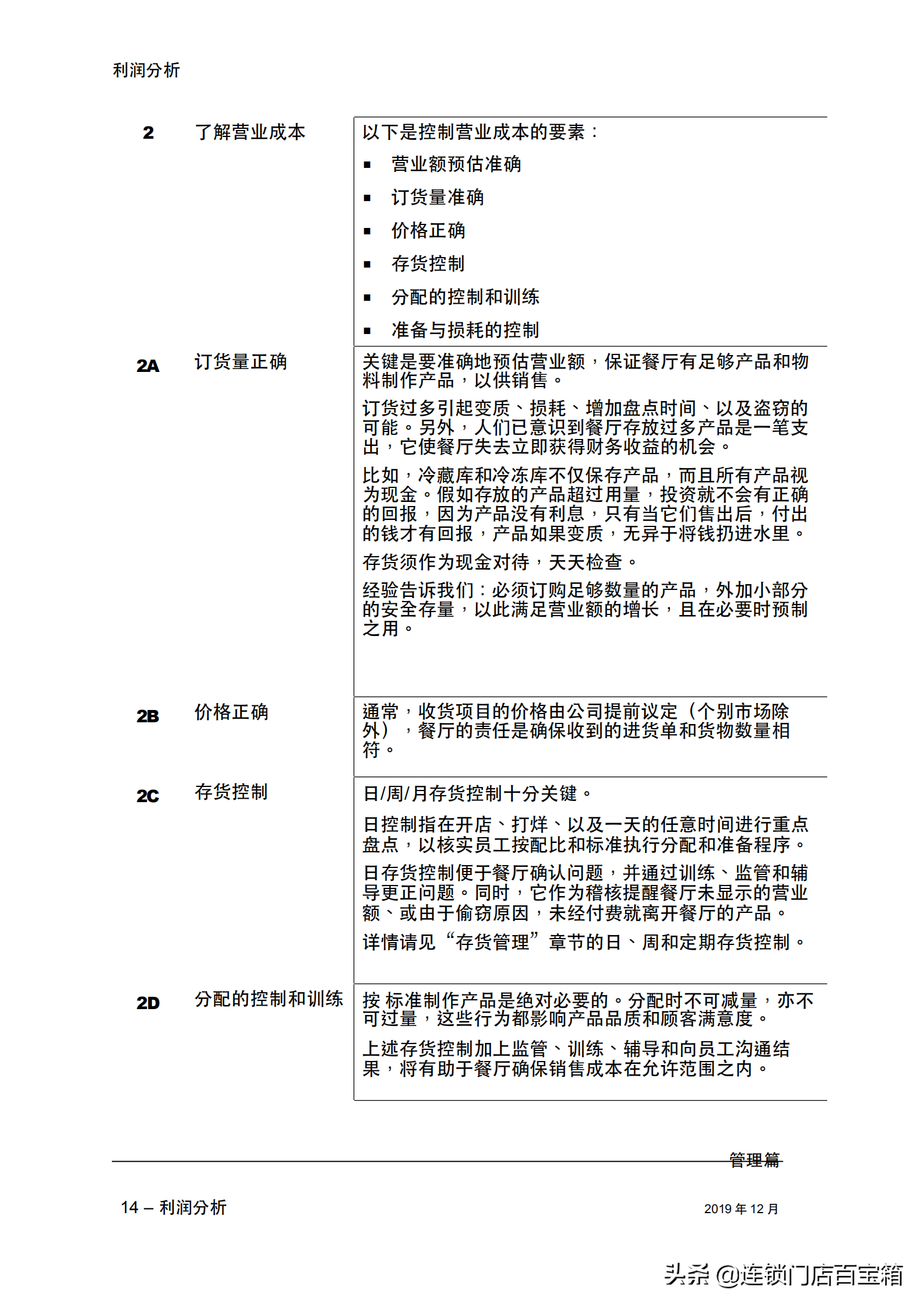 餐饮老板快收藏：一本手册让你的餐厅经理学会利润分析