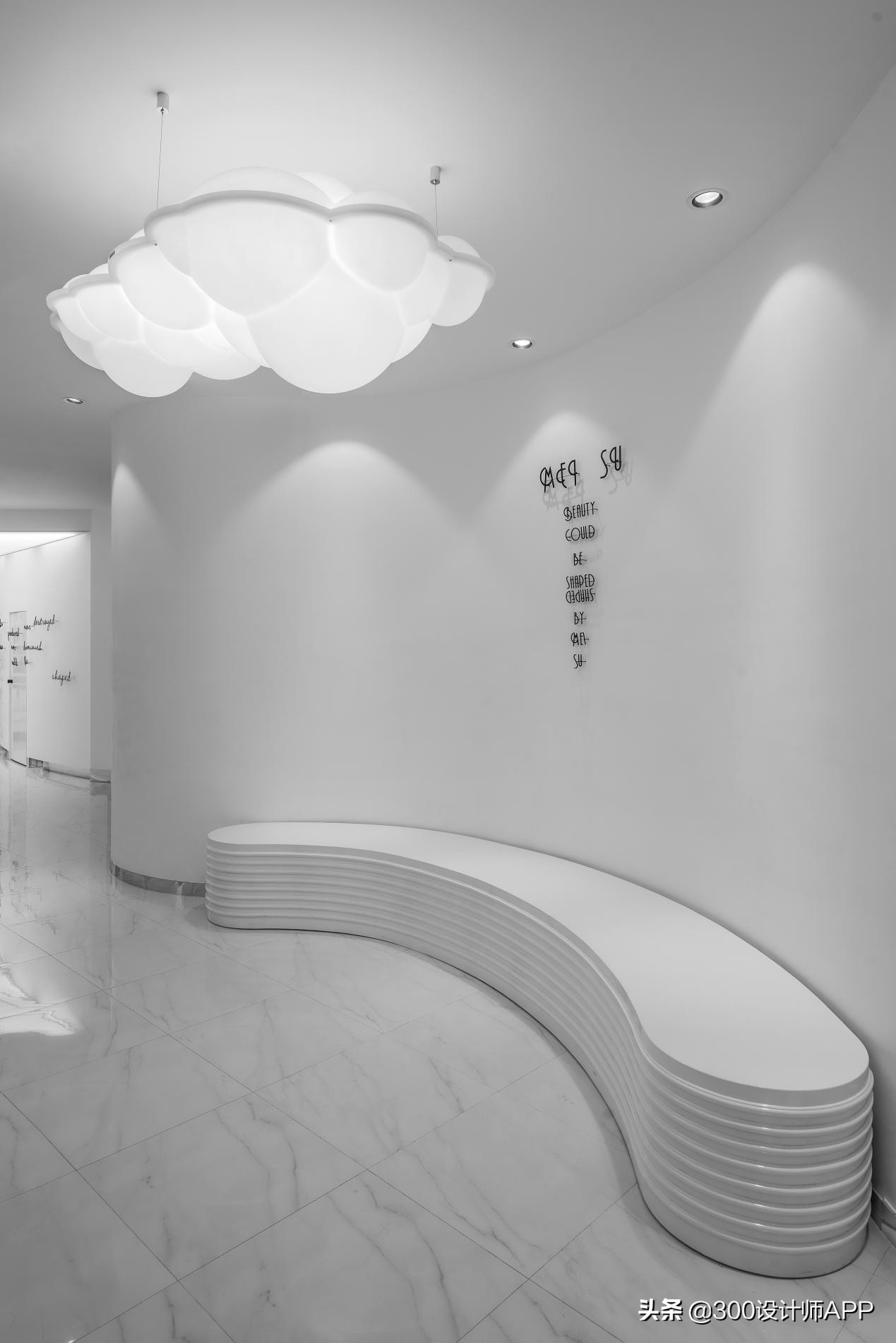 徐年迪作品：极简白理发店，260㎡装修60万，空荡荡却很高级