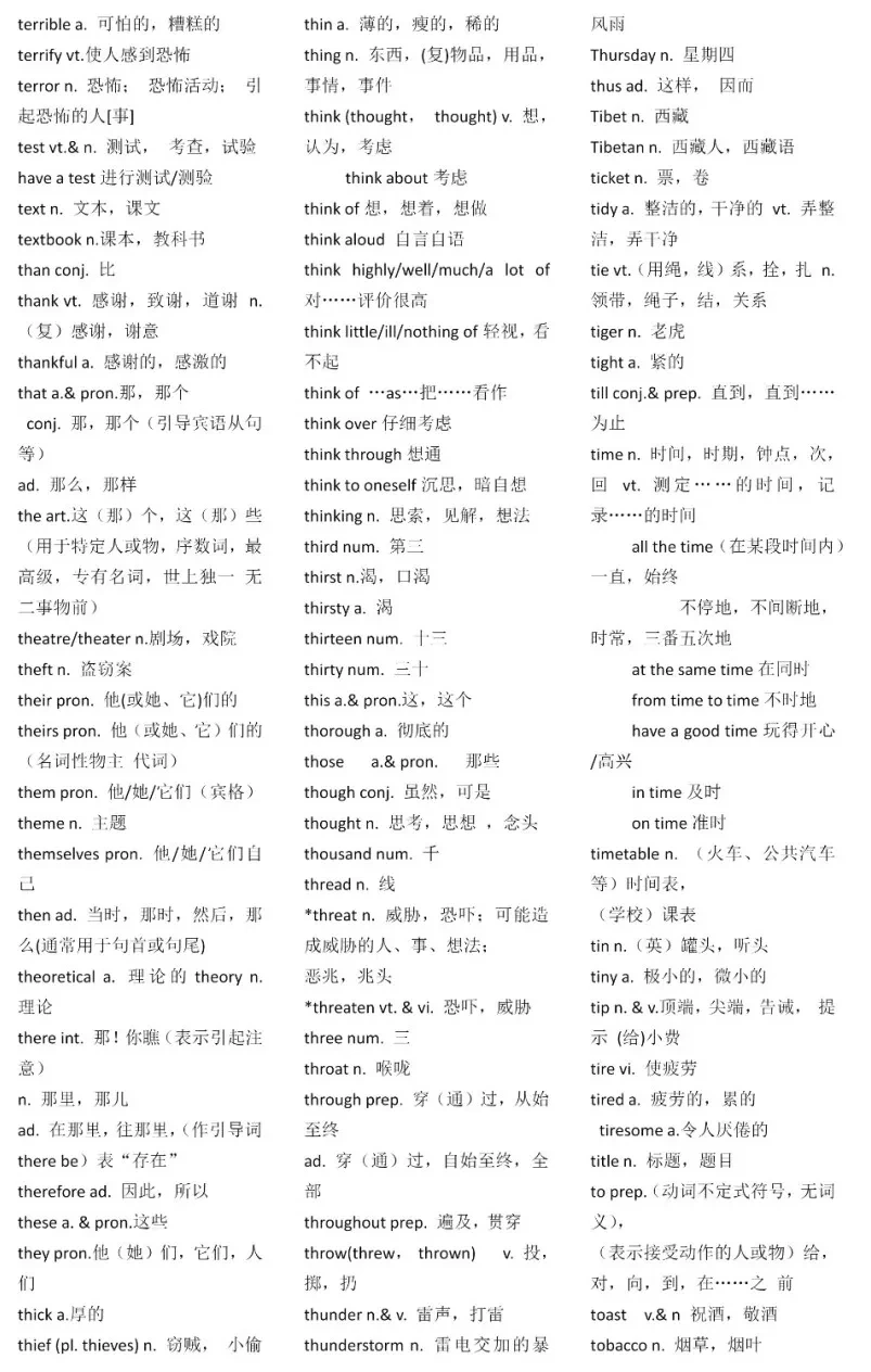 一轮复习丨高考英语常考「3500词」词汇表