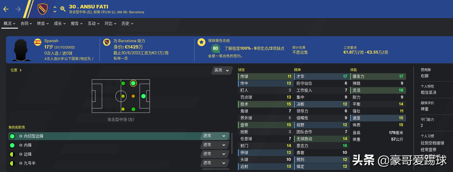 fm2016意甲哪个队(FM2020（足球经理）——潜力值-95球员介绍)