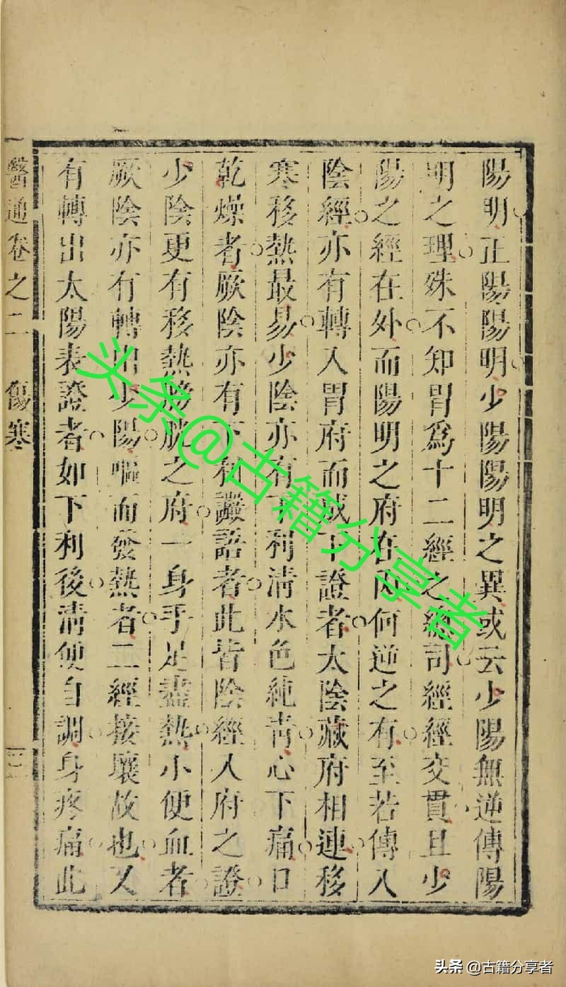 中医典籍《张氏医通》第二卷伤寒