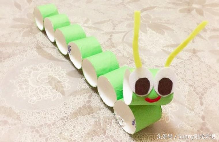 幼儿园手工——卷纸筒与彩纸，做出可爱毛毛虫与风信子（附教程）