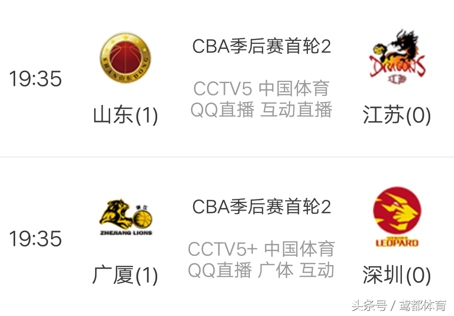 篮球比赛直播(今日篮球直播：CCTV5直播山东VS江苏 CCTV5 直播广厦VS深圳)