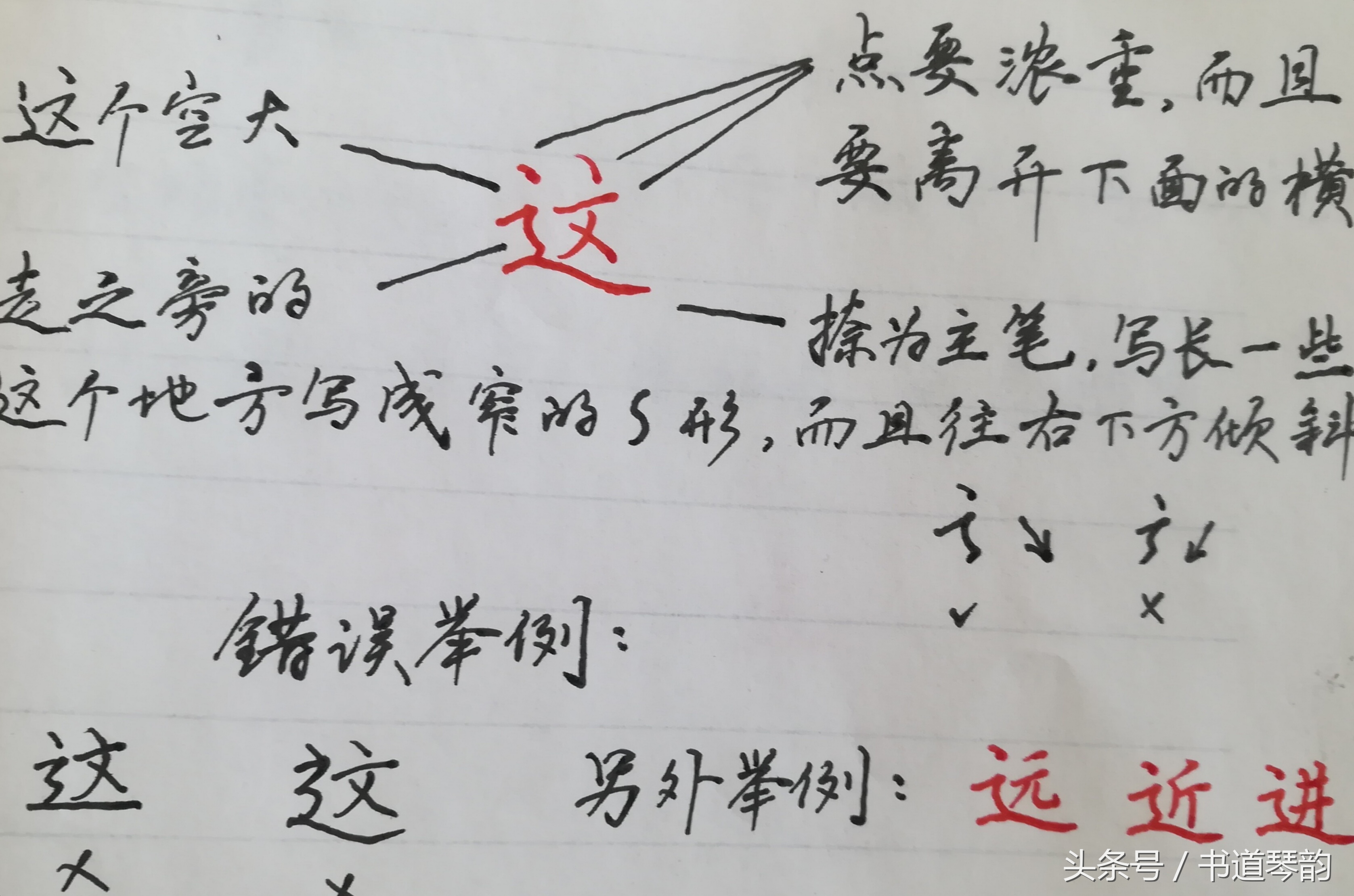 这字怎么写(使用次数排名第9字“这”，都说走之旁难写，看了此图，好字秒会)