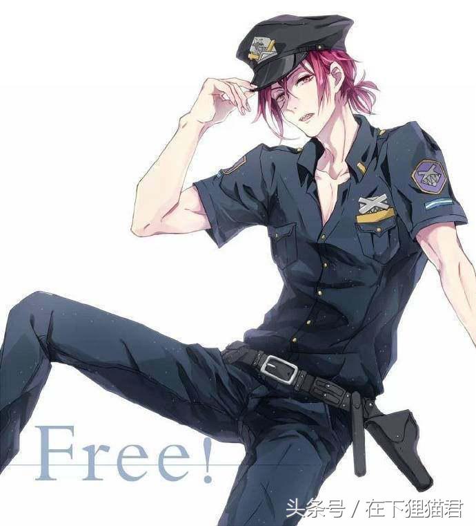 《free!男子游泳部》插画，有没有被松冈凛的制服给帅到？