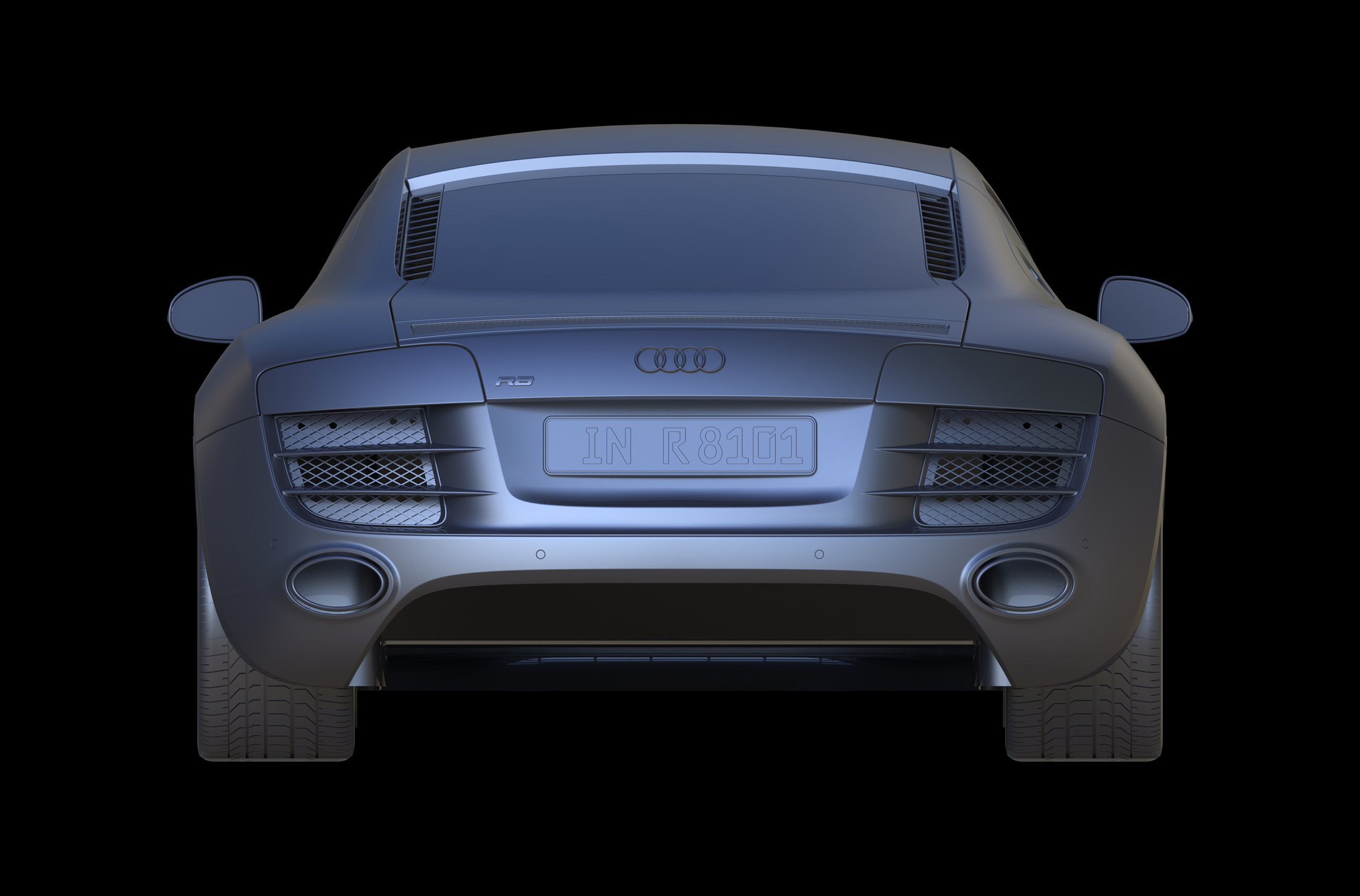 一套帅到爆炸的奥迪R8轿车3D模型（带发动机、座椅、方向盘图纸）