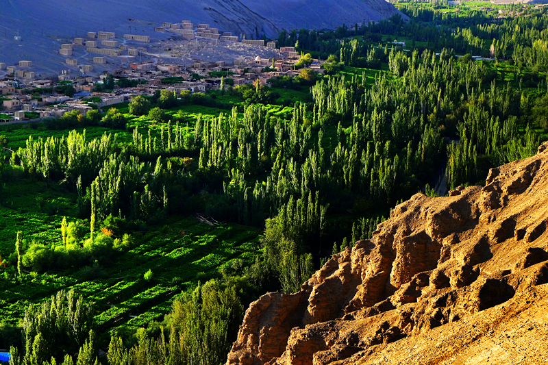 吐鲁番市葡萄沟风景区中外宾客,川流不息,络绎不绝