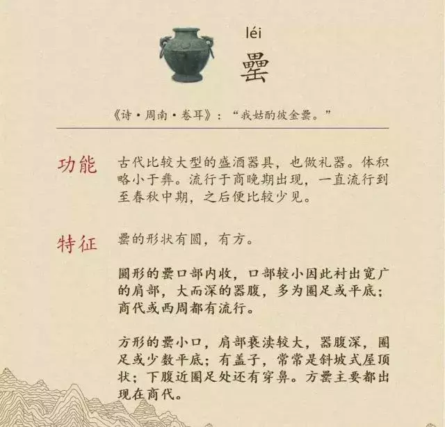 收藏|盉、簋、甗、戣、罍、鬲、匜、彝,博物馆生僻字轻松掌握!