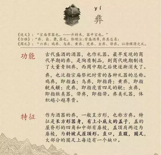 收藏|盉、簋、甗、戣、罍、鬲、匜、彝,博物馆生僻字轻松掌握!