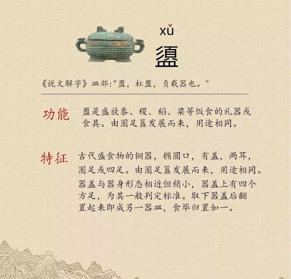 收藏|盉、簋、甗、戣、罍、鬲、匜、彝,博物馆生僻字轻松掌握!