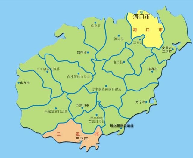 (海南全境图)海南的陆地面积不大,有3.