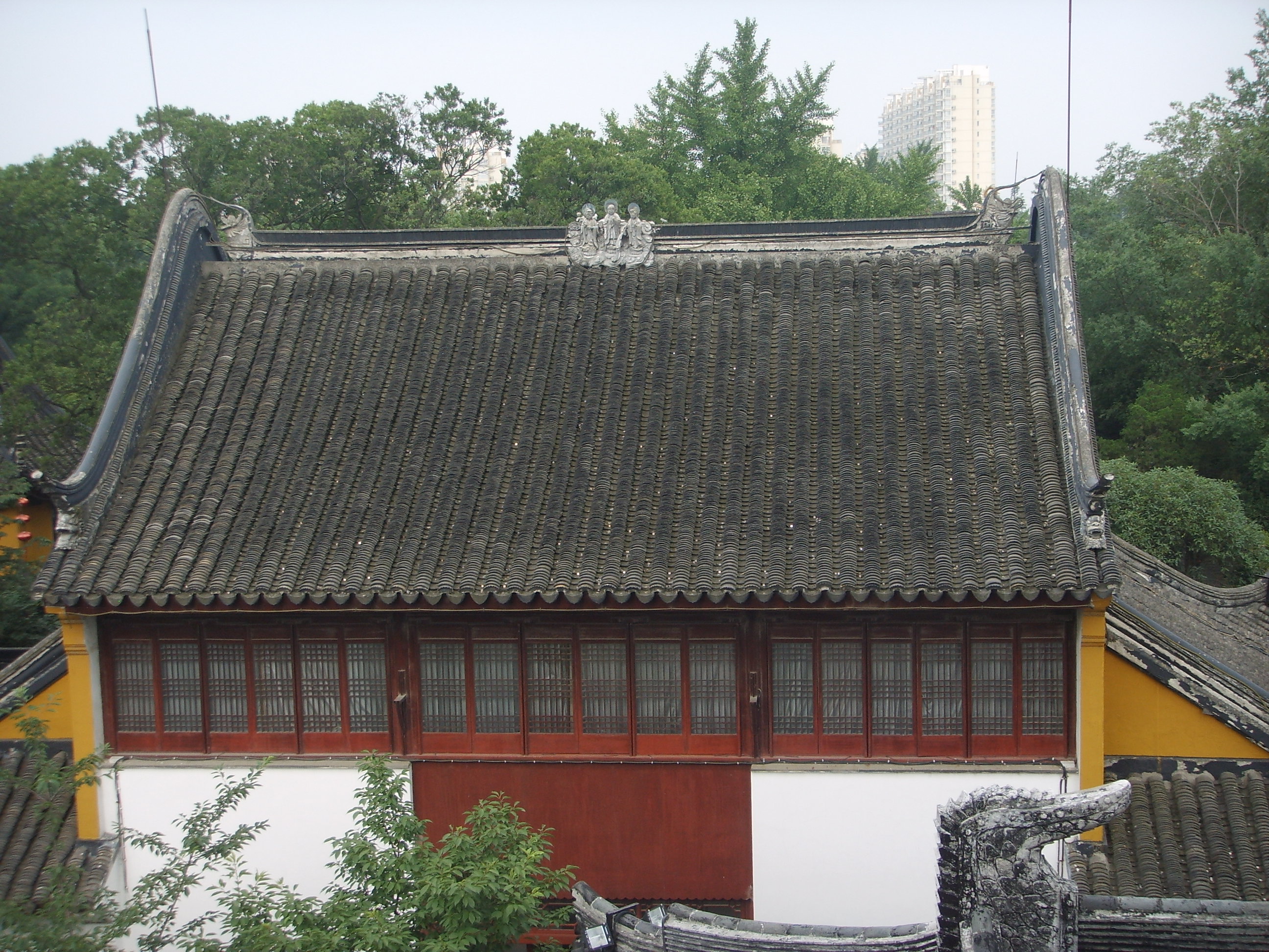 俯视寺院建筑----硬山顶建筑俯视寺院建筑----多数是卷棚顶,左下角是