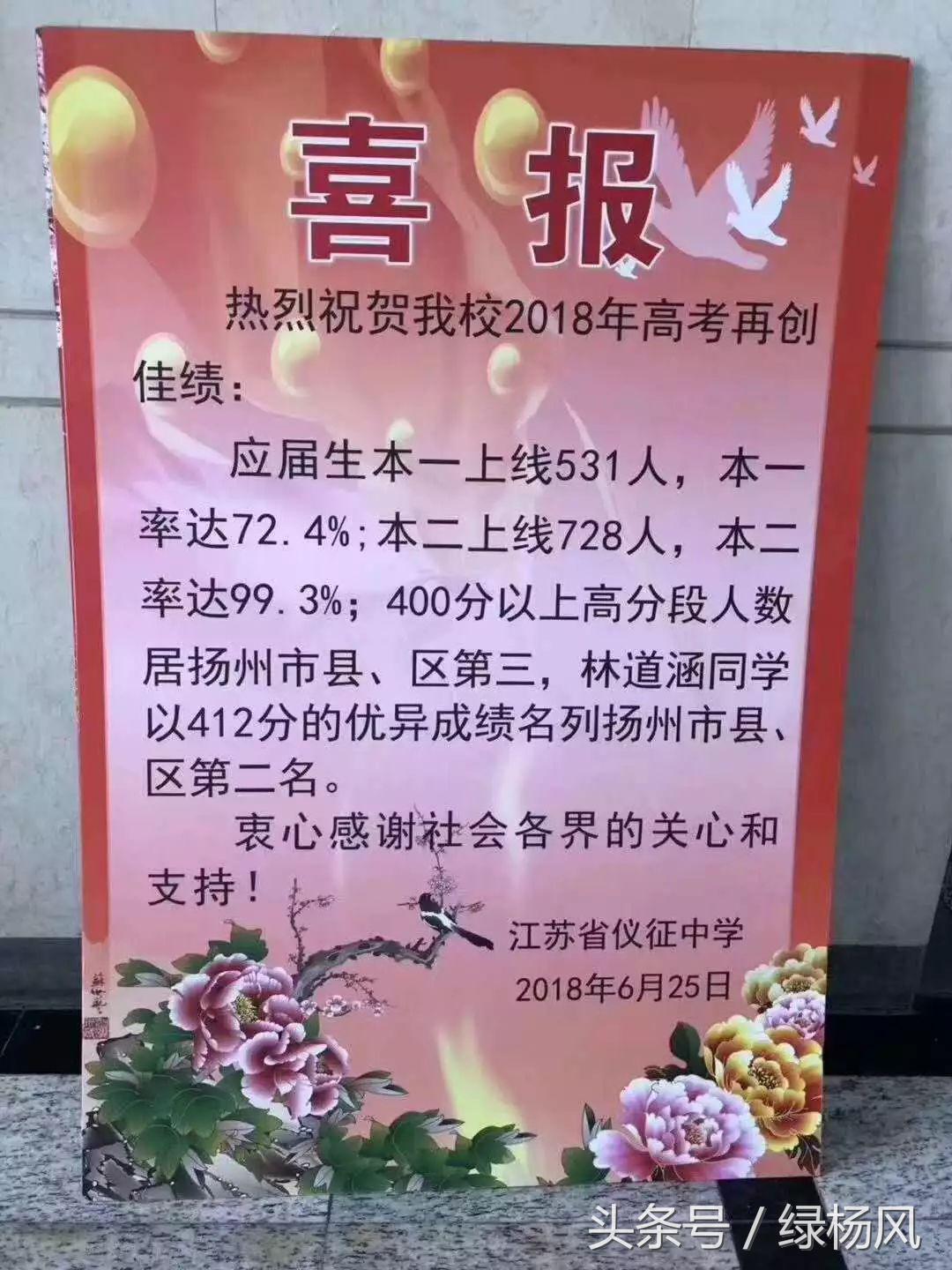 最全版！扬州2018高考哪家强？快看这些学校的成绩单！