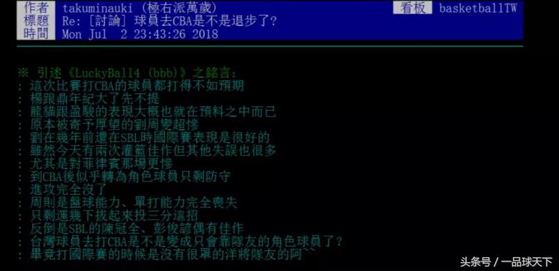 国内cba论坛哪个火(中国台北场均输31分！台湾网友坐不住：主力球员去CBA退步了)