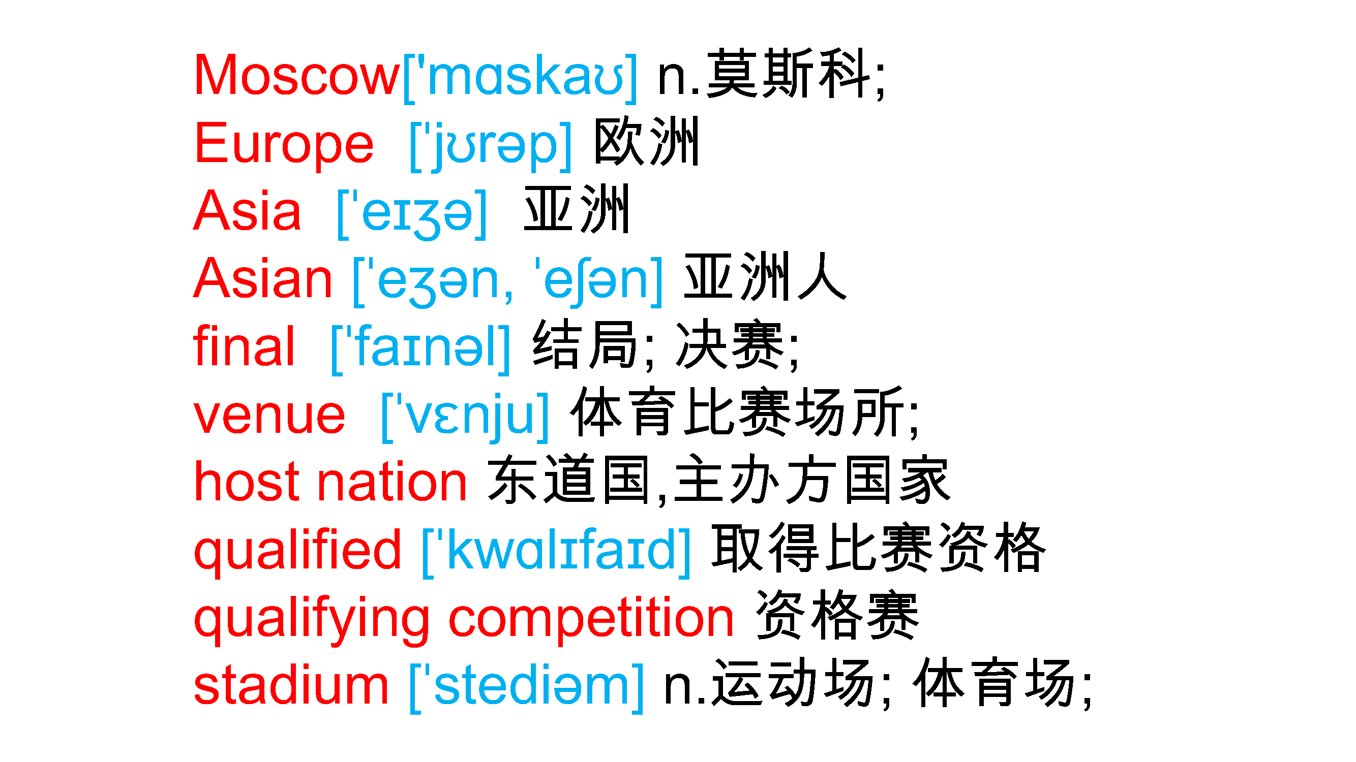 2018世界杯英语怎么读(世界杯已结束，再次复习关于世界杯相关的英语The World Cup)