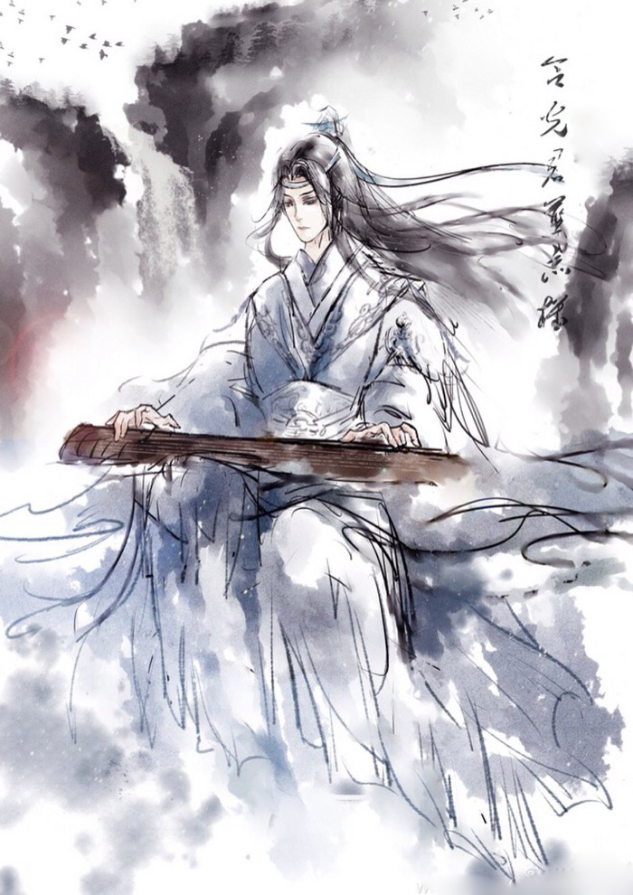 魔道祖师壁纸插画更图：君不见陌上花开落几度，燕影疏斜去又还